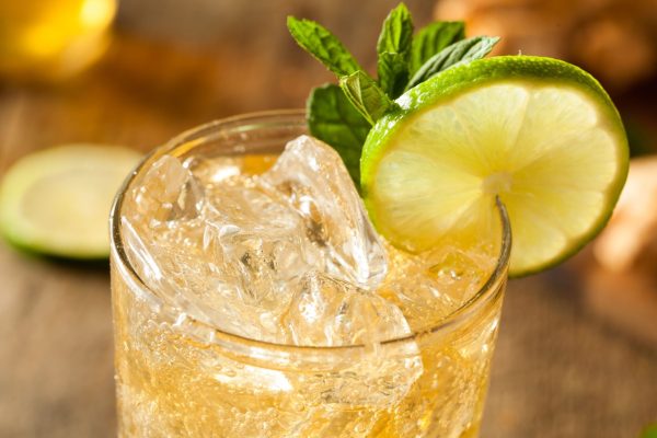 Ginger beer is made by fermenting ginger, water, and sugar with yeast